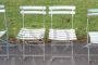 Set of 8 folding chairs in iron and white wood, 1960s