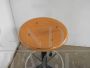 Adjustable round industrial stool with footrest, 1970s