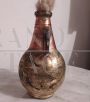 Amphora vase from the 60s in terracotta and gold leaf
