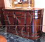 Antique sideboard in walnut with rounded corners, second half of the 19th century