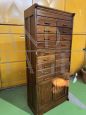 Vintage oak lawyer's filing cabinet with doors and drawers                            