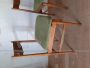 Pair of vintage Scandinavian style chairs in ash and green fabric