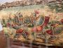 Antique Sicilian cart fragment painted with battle scene, 19th century