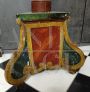 18th century electrified floor candlestick in painted wood