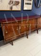 Italian sideboard with burgundy glass top, 1960s