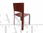 Set of 4 Cidue chairs in burgundy leather, Italy 1970