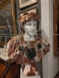 Bust sculpture in three types of marble