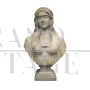 Sculpture bust of a woman in white Carrara marble
