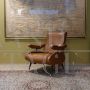 Reclining armchair by Nello Pini in brown skai