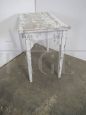 Vintage white wooden small table with drawer