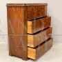 Antique Biedermeier dresser in walnut briar with drop-down top