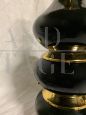 Pair of large Seguso table lamps in black Murano glass