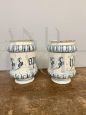 Pair of antique Bassano ceramic apothecary jars, 18th century