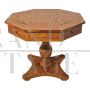 Classic antique style richly inlaid octagonal table