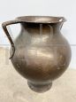Antique hammered copper amphora vase with two handles, 18th century                            
