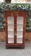 Antique walnut and glass display curio cabinet