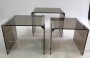 Smoked glass nesting tables by Gallotti & Radice, 1980s, set of 3