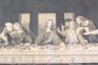 Antique print of the Last Supper by Leonardo Da Vinci, Italy 1800