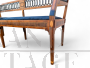 Neoclassical style bench in walnut with maple inlays