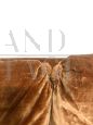 Tawny brown silk velvet sofa