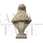 Sculpture bust of a woman in white Carrara marble