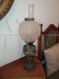 Pair of antique electrified oil lamps     