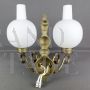 Stilnovo period wall lamp in brass with two lights, Italy 1950s