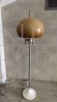 Guzzini style floor lamp with brown bowl-shaped lampshade