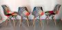Set of 8 Charles Eames style chairs in various colours