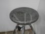 Vintage industrial stool in green iron with three legs
