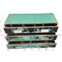 Dresser with three drawers in green glass and pony skin