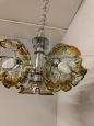 Mazzega chandelier from the 70s with 7 Murano glass flowers lights