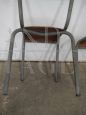 Set of 4 stackable gray Mullca chairs with light wood seat, 1960s