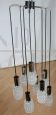 421 chandelier by Bauhamp Leuchten Neheim in molded glass