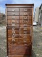 Antique walnut wood filing cabinet from the Fossati and Meroni company           