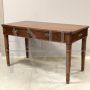Antique Charles X desk table in walnut with bronzes, Italy 1800s           