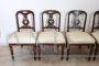 Set of 6 antique English mahogany chairs from the 19th century with padded seats