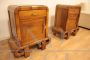 Pair of Art Deco walnut nightstands