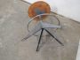 Vintage adjustable height stool with footrest, 1950s