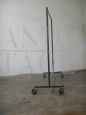 Vintage industrial clothes hanger stander with wheels, 1970s
