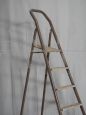 Vintage iron and wooden ladder from the 70s