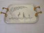 Barovier style mirrored Murano tray with gallant scene, 1950s         