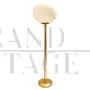 Brass and blown glass floor lamp in Venini style
