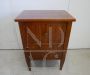 Antique two-door walnut bedside table from the Louis XVI period