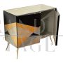 2-door sideboard with mirrored glass geometries