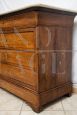 Antique Charles X chest of drawers with white statuary marble top