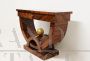 Art Deco style console table in mahogany with gilt sphere, 1980s