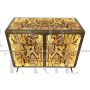 Illuminated glass sideboard with bark pattern