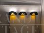 Set of 3 wall lamps by AV Mazzega in iron and Murano glass, 1980s