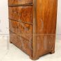 Antique Biedermeier dresser in walnut briar with drop-down top